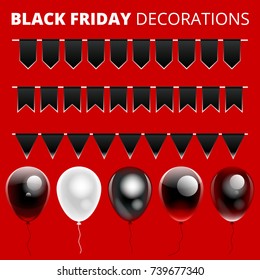Black friday decorations. Vector illustration