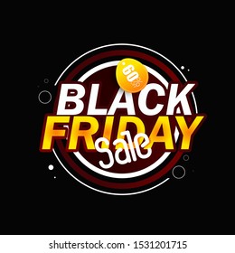 Black Friday Design BIG SALE  50% off inscription design template. Black Friday banner