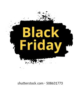 Black friday design. Gold text on black background. Vector illustration. EPS 8.