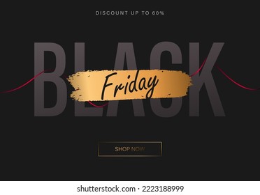 Black Friday Design Poster Vector Illustration. Suitable for Poster, Banner,Sale Banner, Web Header, Flyer and Promotional Tag. 