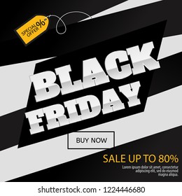 Black friday design template. Vector shopping illustration.