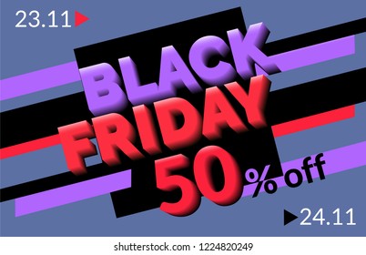 Black friday. Discount banner design. Sale promotion special discount vector offer