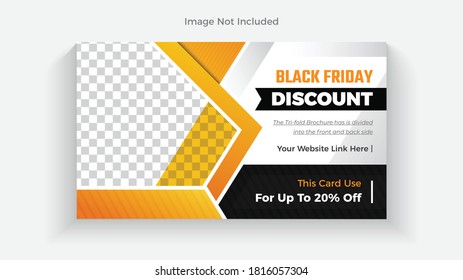 Black Friday Discount Card Design Template banner. Sale and Promotional Card. Abstract and colorful vector
