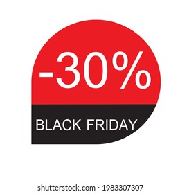 Etiqueta de descuento del viernes negro 30% forma redonda