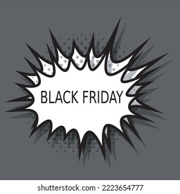 Black friday discount label with grey background