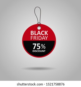 Black Friday Discount Label Tag Vector Template.