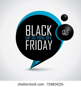 Black Friday discount price tag with bubble shape