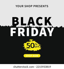 Black Friday Discount Sale Poster Flyer Social Media Post Design