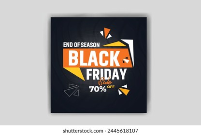 Black Friday discount and sale social media post design template