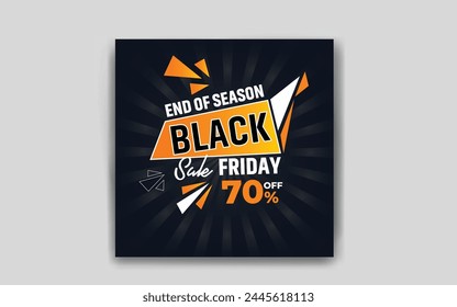 Black Friday discount and sale social media post design template