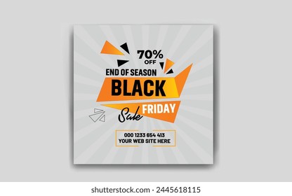 Black Friday discount and sale social media post design template