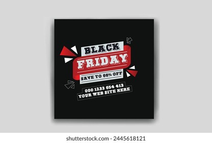 Black Friday discount and sale social media post design template