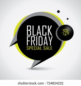 Black Friday discount special offer price tag with bubble shape