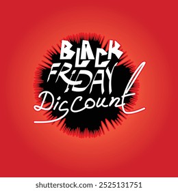 Ilustración de icono de texto de descuento de viernes negro