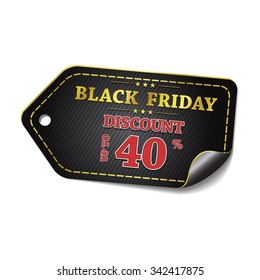 Black friday discount vector icon over a white , vector illustration