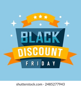 Black friday discount vector illustration. Black friday promotion discount sale offer. Autumn season discount concept. Square vector for banners, stickers, labels, tags, web, flyers, social media post