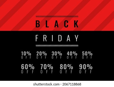 black friday discounts 10% off 20% 30% 40% 50% 60% 70% 80% 90% off