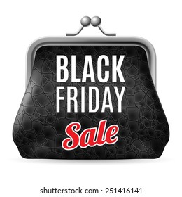 Black Friday discounts, increasing consumer growth. Black leather purse