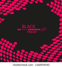 Black Friday Black dots with Loading Bar on black background.