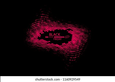 Black Friday Black dots with Loading Bar on black background.