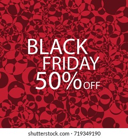 Black Friday Black dots on red background. Vector