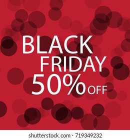 Black Friday Black dots on red background. Vector