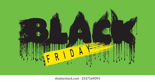 Black friday dripping paint effect is ideal for promoting big sales and discounts