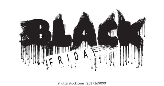 Black friday dripping paint effect is ideal for promoting big sales and discounts