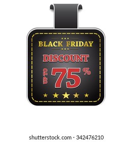 Black friday dscount vector icon over a white , vector illustration