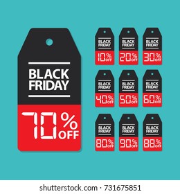 black friday editable price tag with white changable digits set