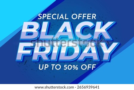 Black Friday editable text blue themed sales promotion