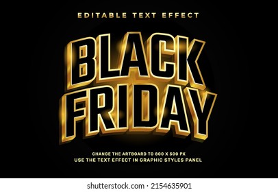 Efecto de texto modificable del friday negro