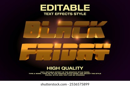 Black Friday. Editable Text Effect style. Graphic style.