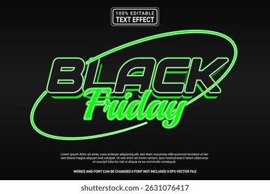 Black Friday Editable Text Effect Vector Design – Playful and Modern Typography Cartoon Style for Poster, Branding, Social Media