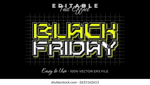 Black friday editable text effect, 3d typography in graphic styles