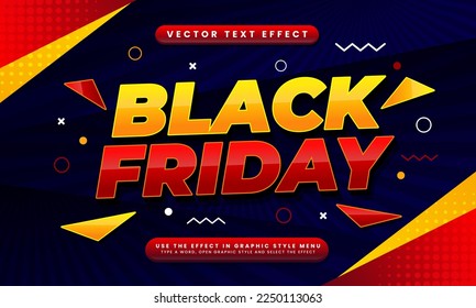 Black friday editable text style effect themed sales promotion