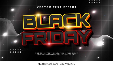 black friday editable text style effect. Vector text effect with dark colors which are suitable for black Friday promotional events.