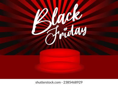 Black Friday elegant background and podium for a classy promotional event.