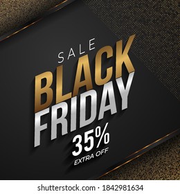 Black Friday elegantes Design 35% Sonderverkauf Angebot gut für Social Media Förderung Grosser Verkauf Jahr Ende Promo Super Mega Flash Verkauf
