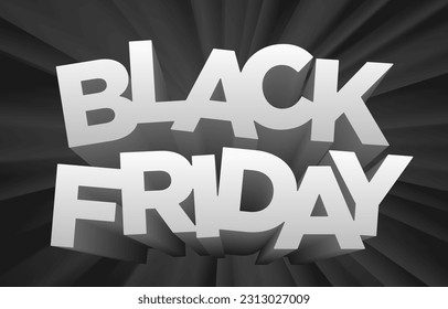 black friday elegant typography 3d isometric vector design element