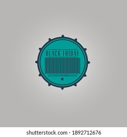 Elemento de friday negro con fondo gris