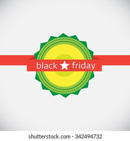 Black Friday emblem isolated on gray. Final sale time