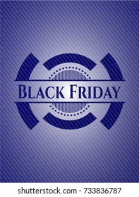 Black Friday emblem with jean background