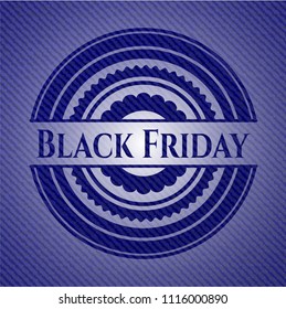 Black Friday emblem with jean texture
