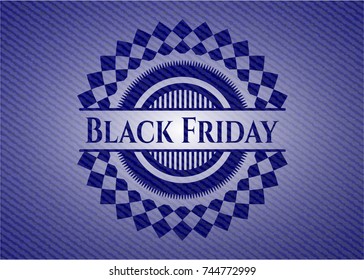 Black Friday emblem with jean texture