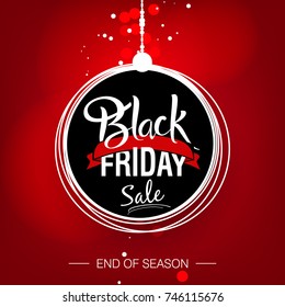Black Friday End of season Sale Vector Illustration
