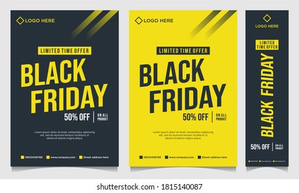 Black friday event flyer banner design template