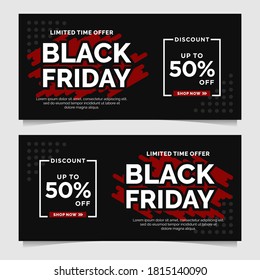 Plantilla de diseño de banners para eventos de viernes en negro