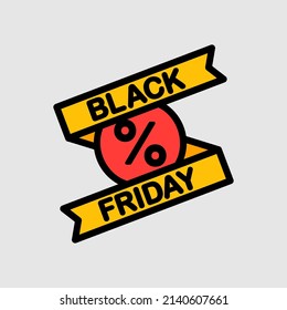 Icono de evento de viernes negro en estilo de línea rellena, uso para presentación de aplicación móvil del sitio web