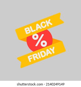 Black friday event icon in flat style, use for website mobile app presentation